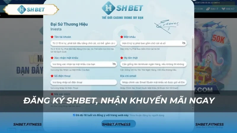 Hướng dẫn từng bước đăng ký SHBET